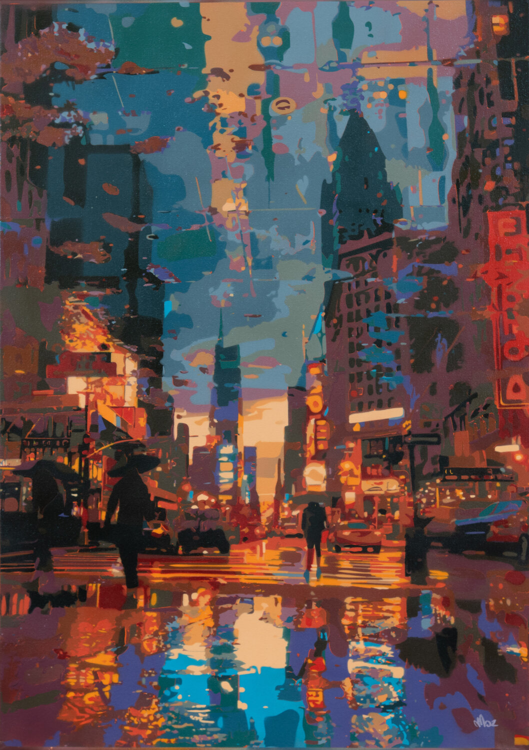 Dystopian New York City Marco Barberio Original painting for sale