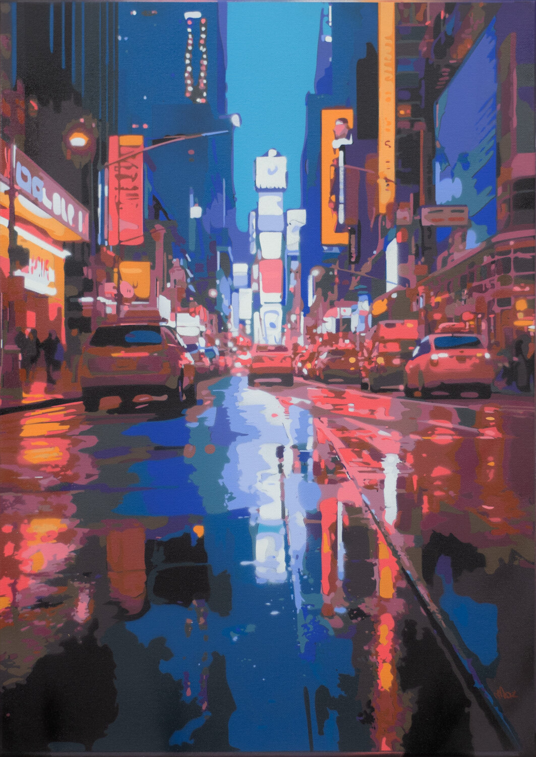 New York City Rain #8 Marco Barberio Original painting for sale