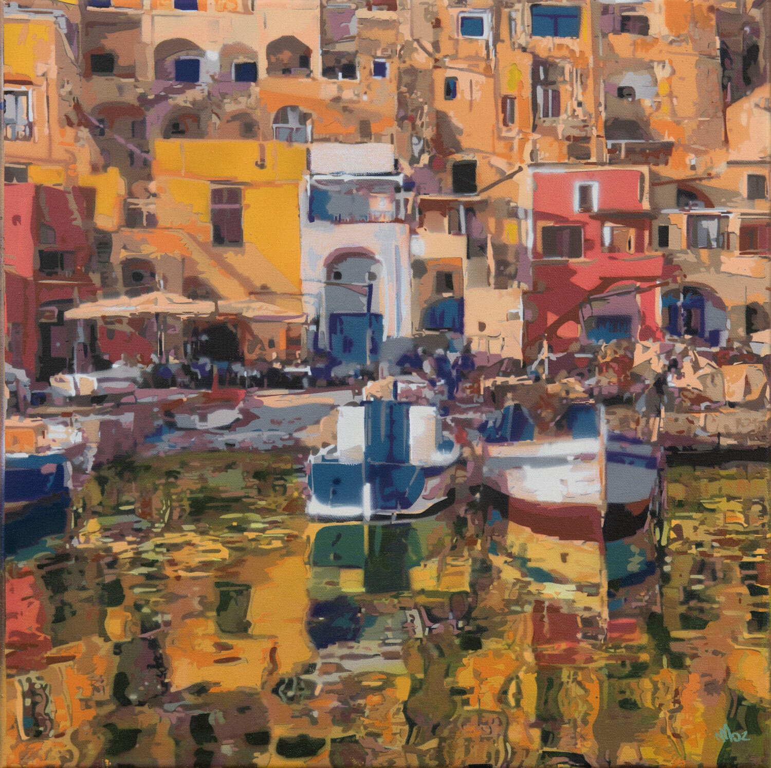 Golden Procida Marco Barberio Original painting for sale