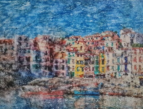 Borgo marino (n.715) - at the beach series by Alessio Mazzarulli, Painting for Sale on Select