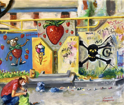 Abbellire la Citta by Carmelo Margarone, Painting for Sale on Select