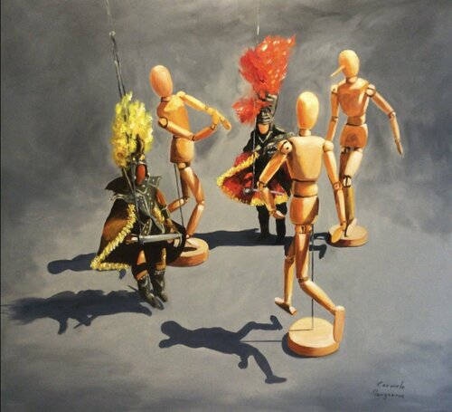 Ballo dei Pupi by Carmelo Margarone, Painting for Sale on Select