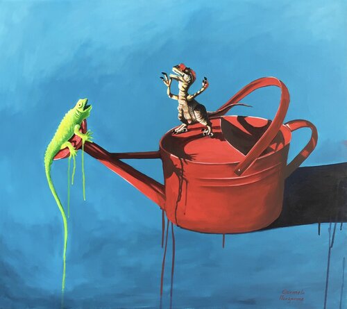 Kampf der Titanen by Carmelo Margarone, Painting for Sale on Select