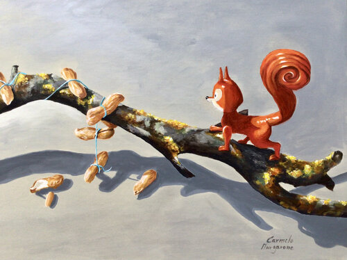 Scoiattoli rossi by Carmelo Margarone, Painting for Sale on Select