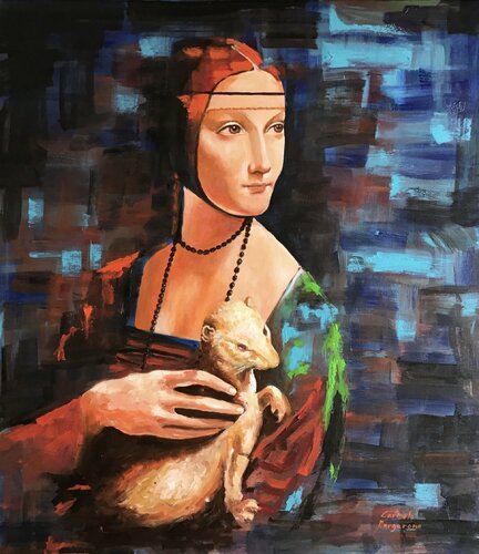 Dame mit dem Hermelin by Carmelo Margarone, Painting for Sale on Select