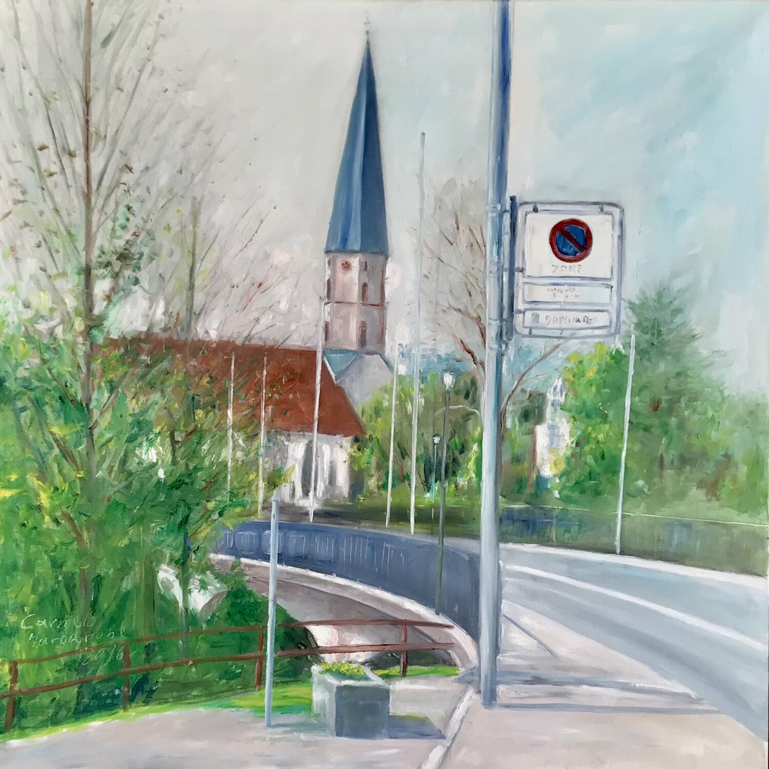 Evangelische Stadtkirche Gaildorf Carmelo Margarone Original painting for sale