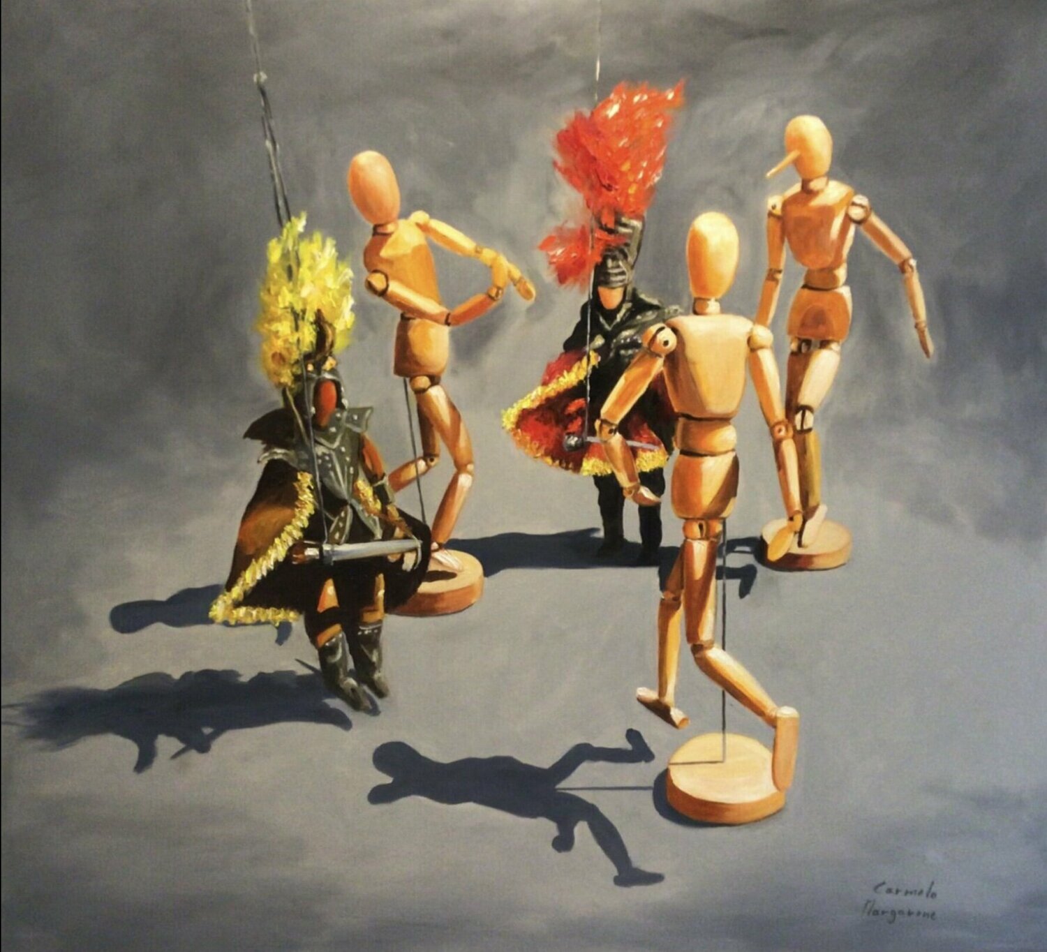 Ballo dei Pupi Carmelo Margarone Original painting for sale