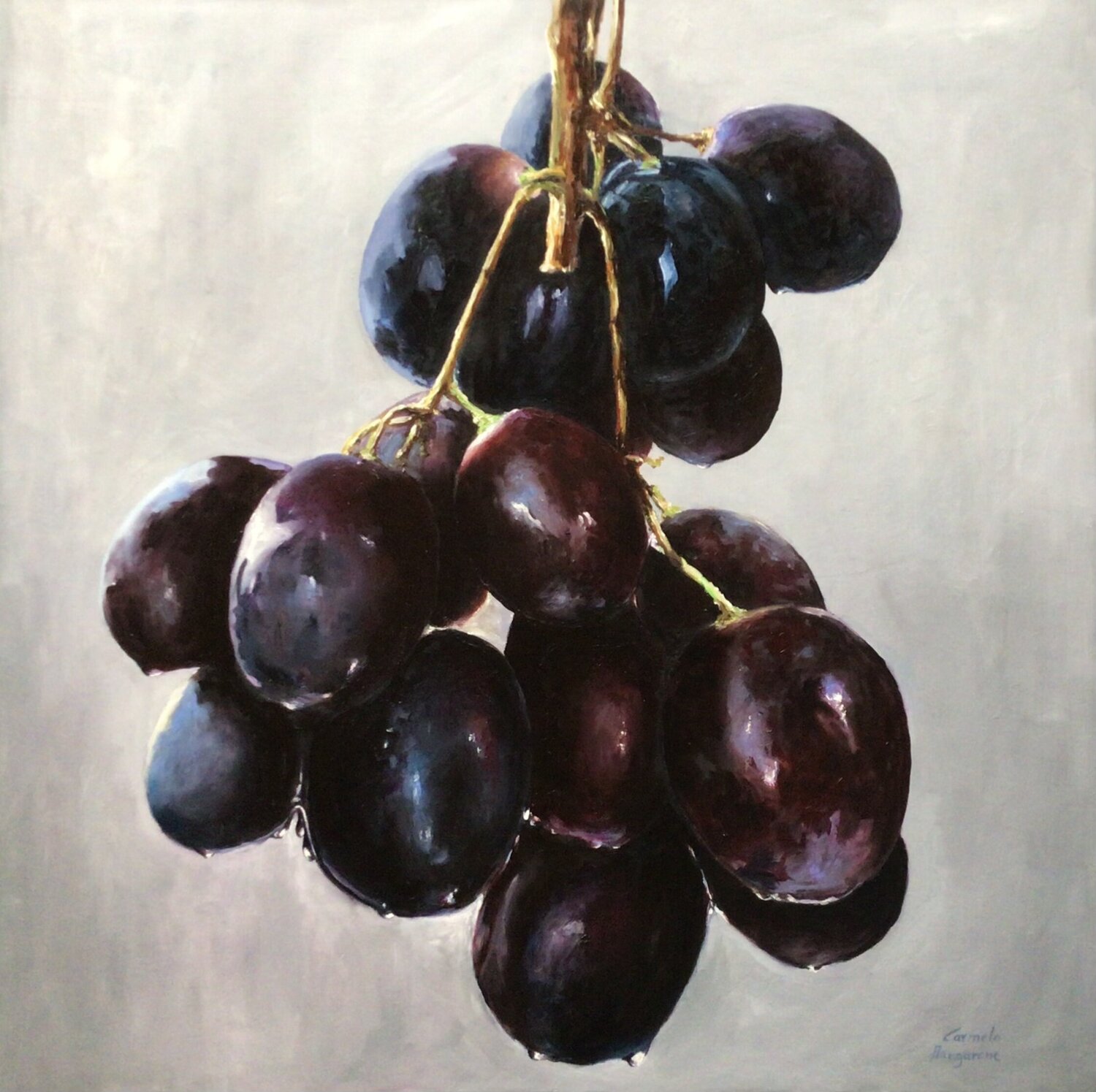 Grappolo d'uva rossa Carmelo Margarone Original painting for sale
