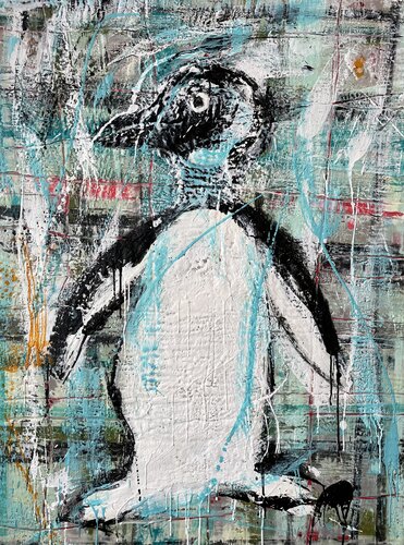 South Argentina penguin by Marie-Danielle Leblanc, Painting for Sale on Select
