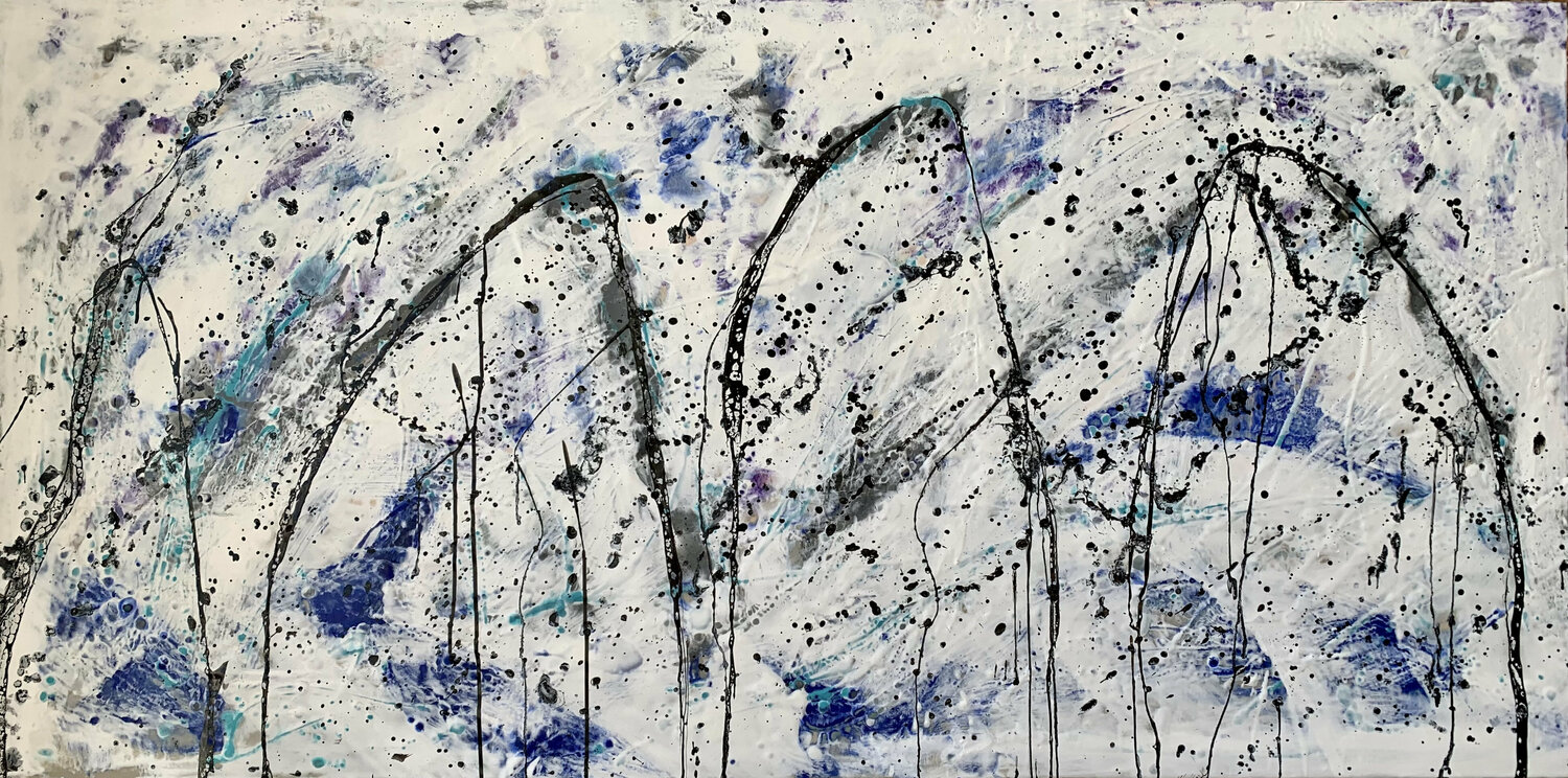 Dolphins in Mazunte Marie-Danielle Leblanc Original painting for sale