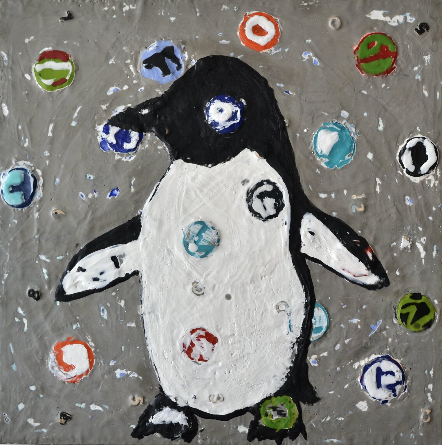 Timeless fun clock Marie-Danielle Leblanc Original painting for sale