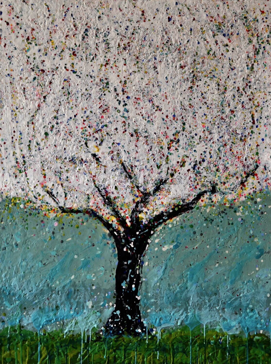 Blossom cherry tree Angie Marie-Danielle Leblanc Original painting for sale