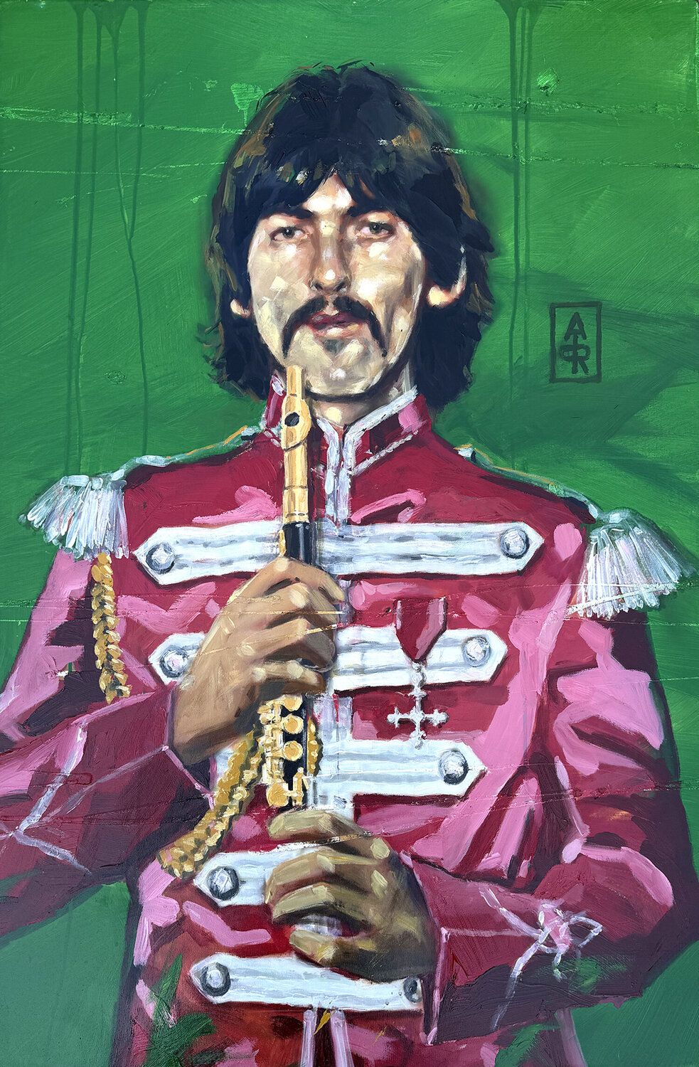 George Harrison Sgt. Pepper Remastered Antonie de Rooij Originalgemälde zu verkaufen
