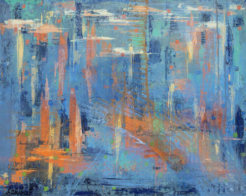 Atmospheric Vibrations by Barbara Skiba-Poniatowski, Painting for Sale on Select