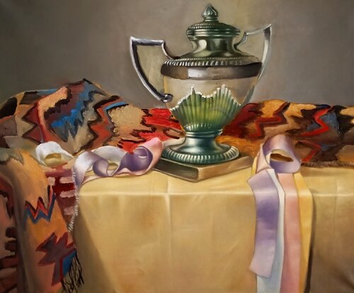 Copa de alabastro y plata by Fabián Sabbadin, Painting for Sale on Select