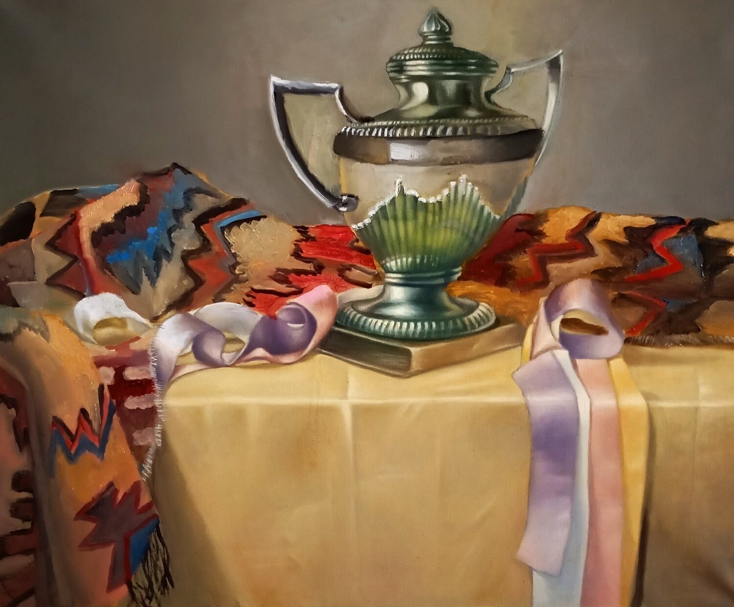 Copa de alabastro y plata Fabián Sabbadin Original painting for sale
