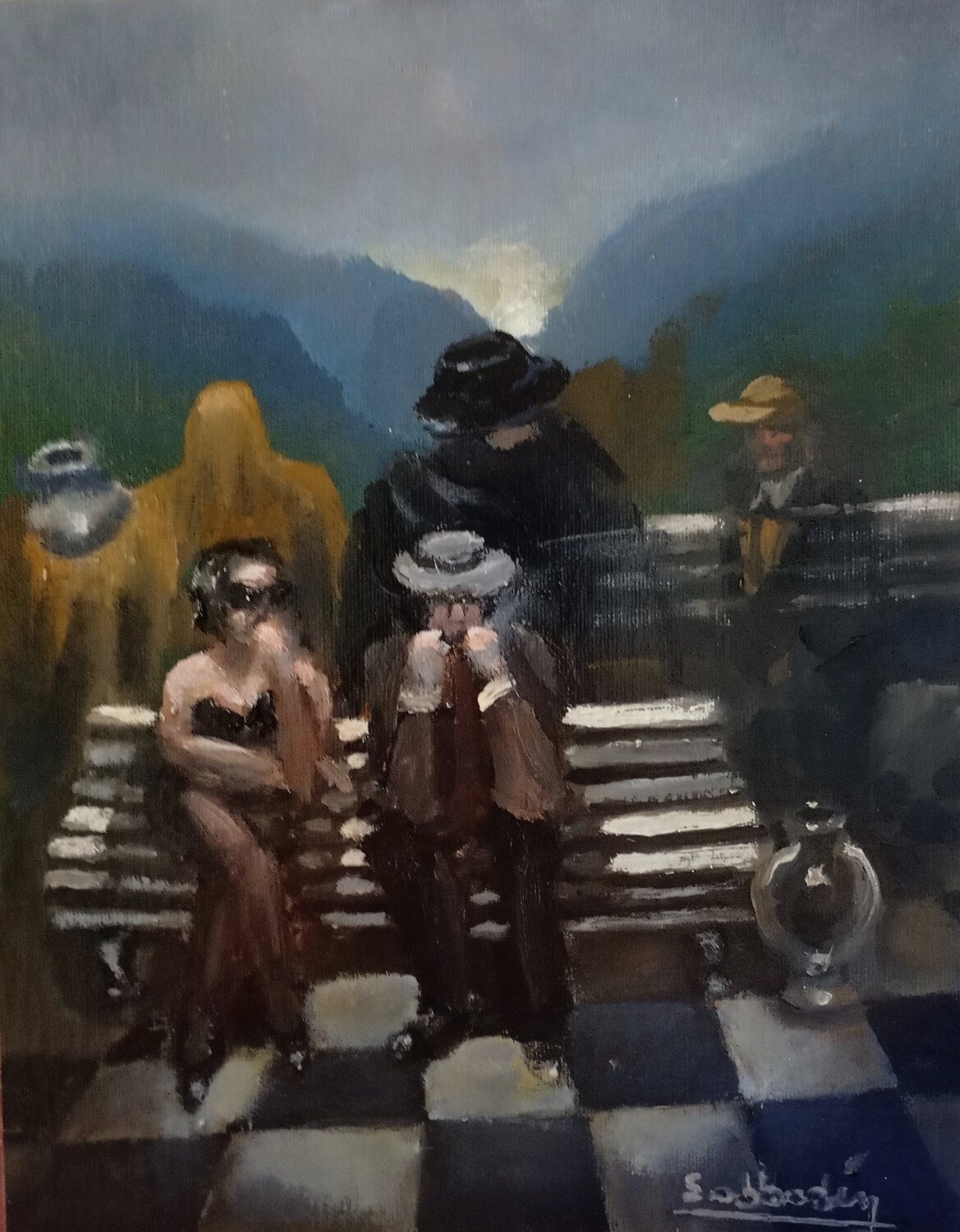 Las sombras Fabián Sabbadin Original painting for sale