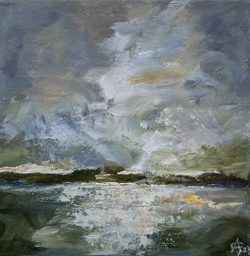 Licht über der See 1 by Andrea Grube, Painting for Sale on Select