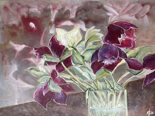 Gastspiel (aus der Serie „Aufgeblüht“) by Andrea Grube, Painting for Sale on Select