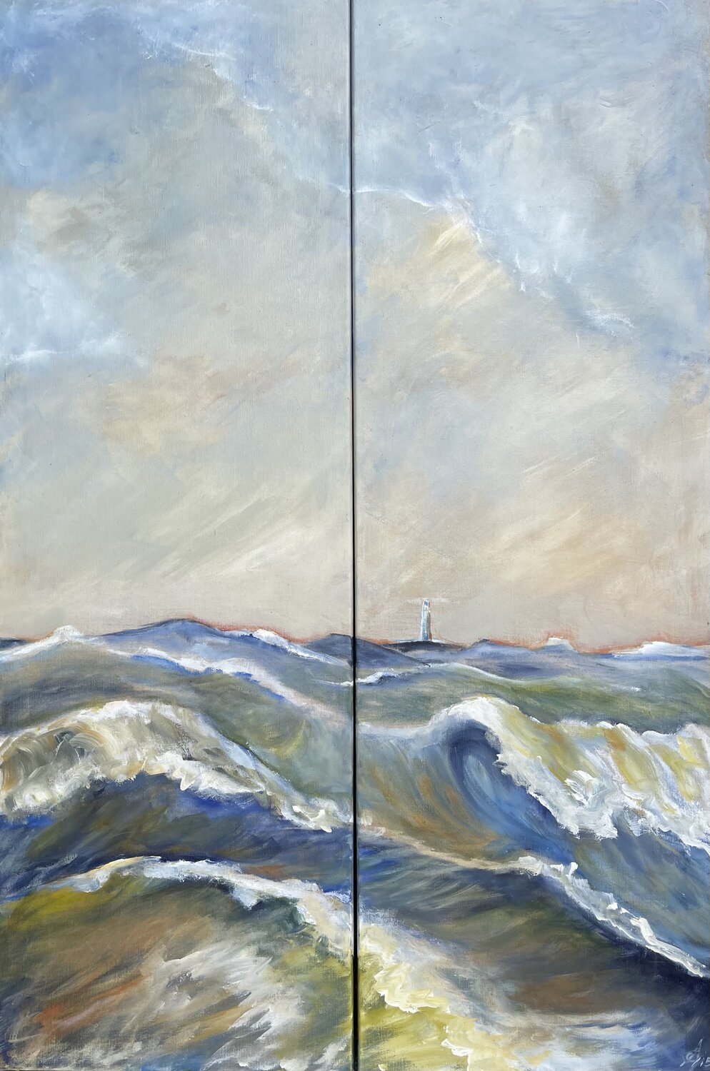 Hochflut kommt mit Westwind Andrea Grube Original painting for sale