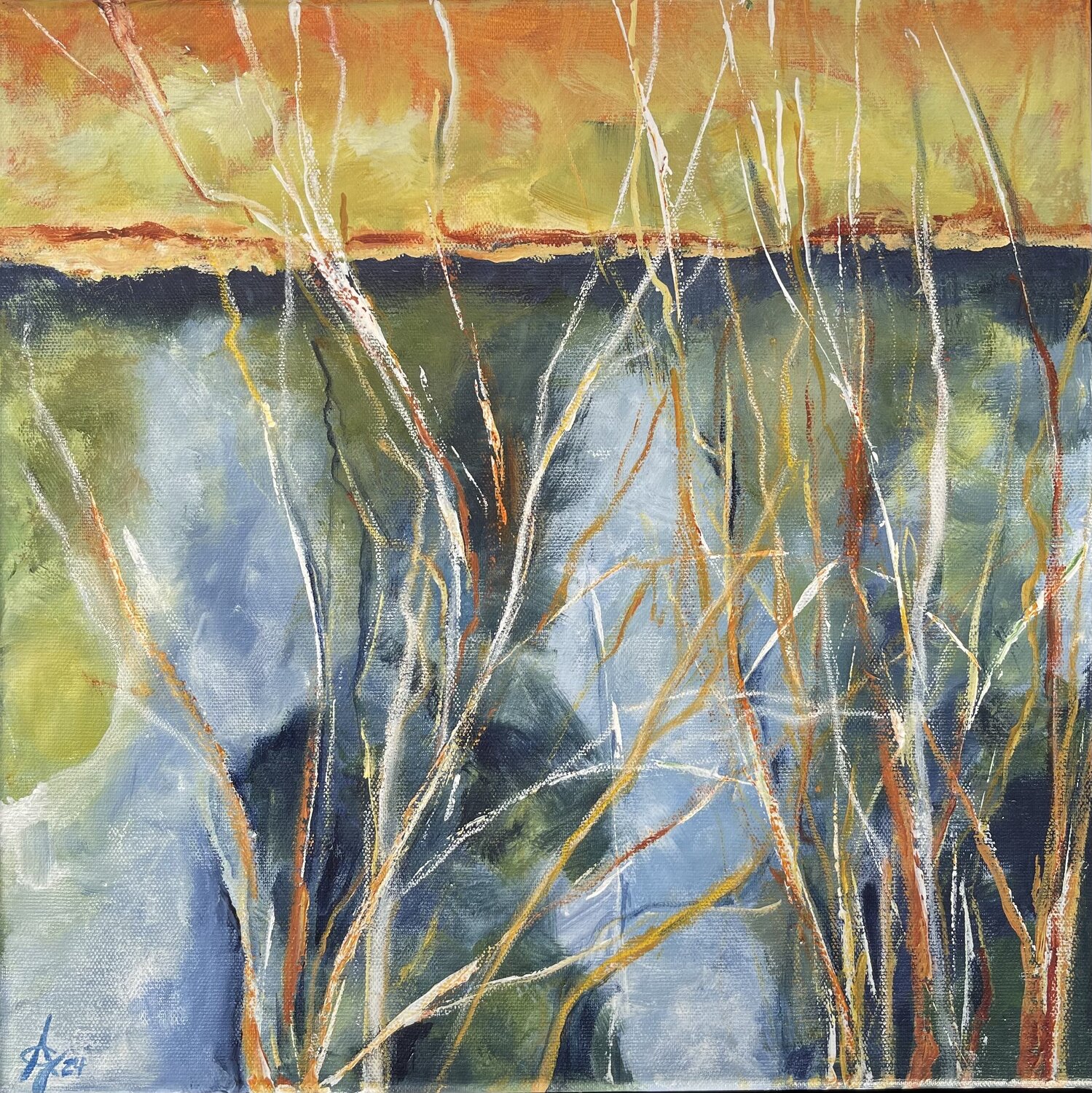 Herbstspiegelung Andrea Grube Original painting for sale