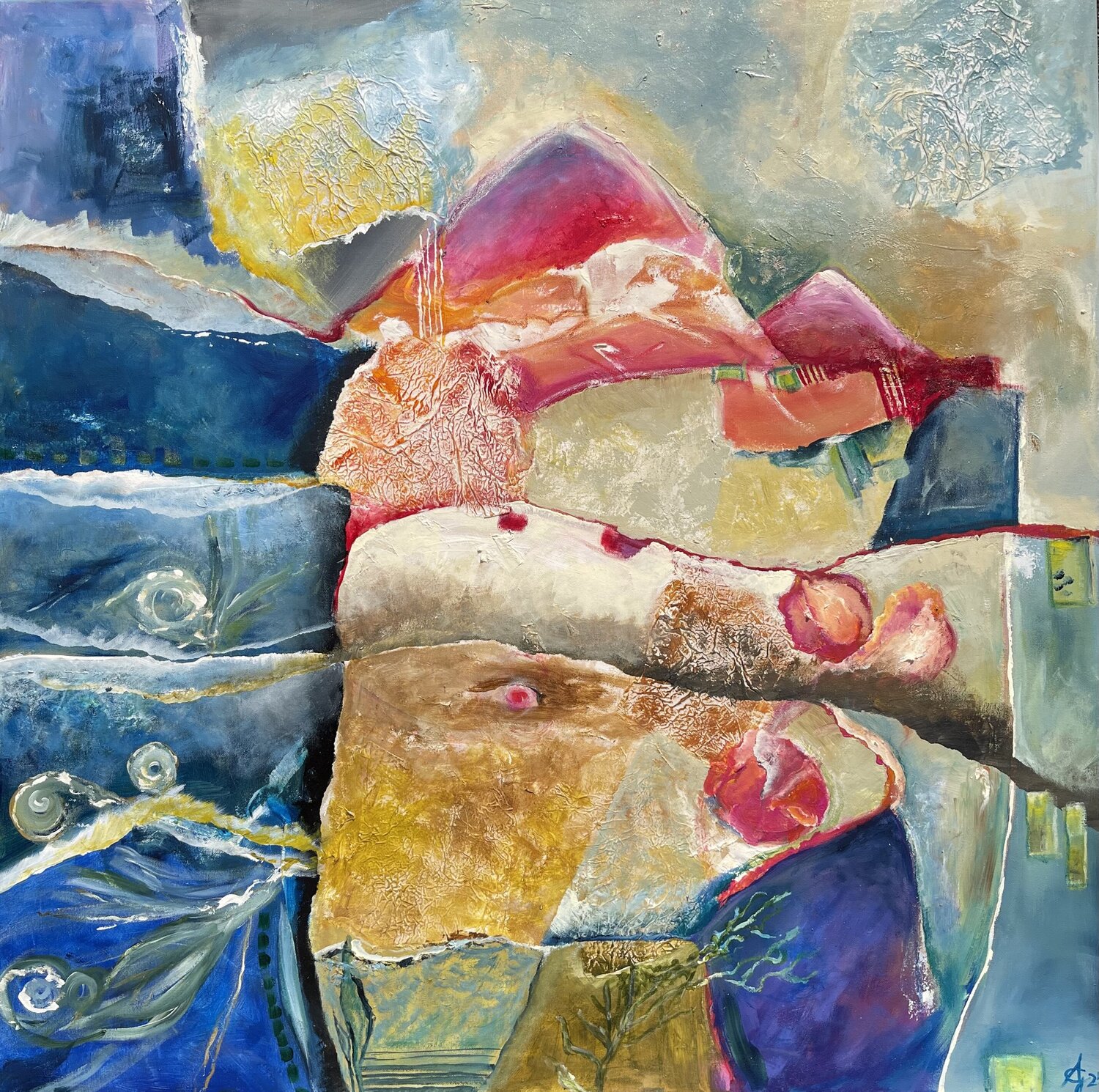 Elbsandstein Sedimente Andrea Grube Original painting for sale