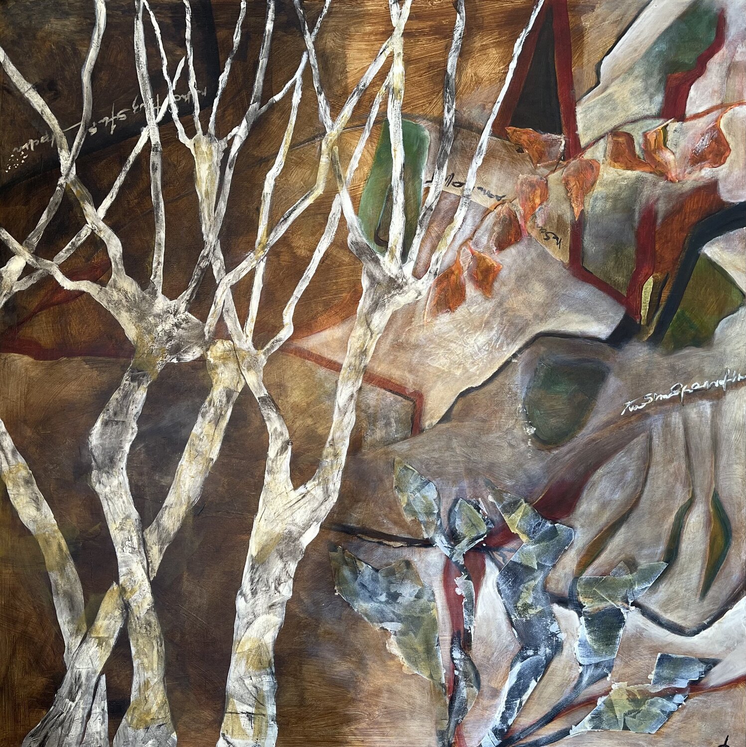 Winter kommt in den Garten Andrea Grube Original painting for sale