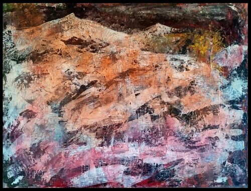 Buisson ardent sur les montagnes enneigées, Décembre 2021 by Erwin STEINBACH, Painting for Sale on Select