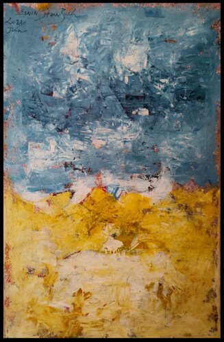 Les grands chaumes sous un ciel d'orage, Revest du Bion, Provence, Juillet 2021 by Erwin STEINBACH, Painting for Sale on Select