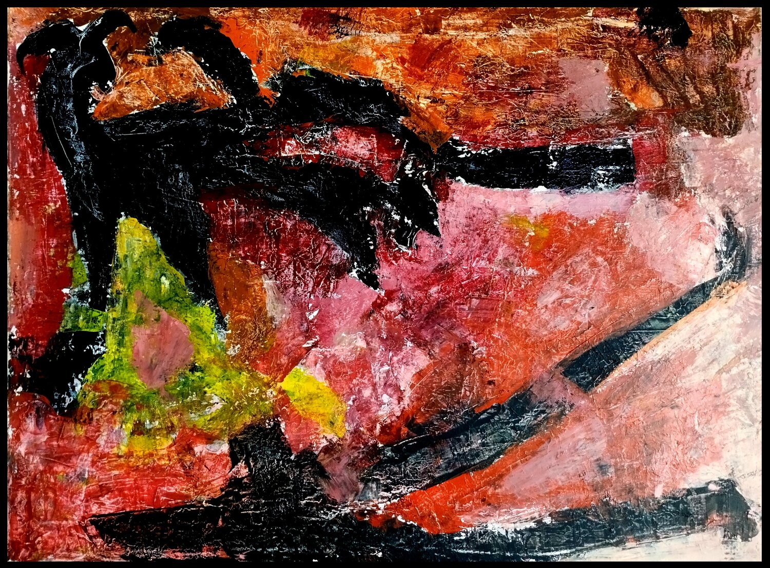 La chèvre noire au près rouge, Juillet 2020, Revest du Bion Erwin STEINBACH Original painting for sale