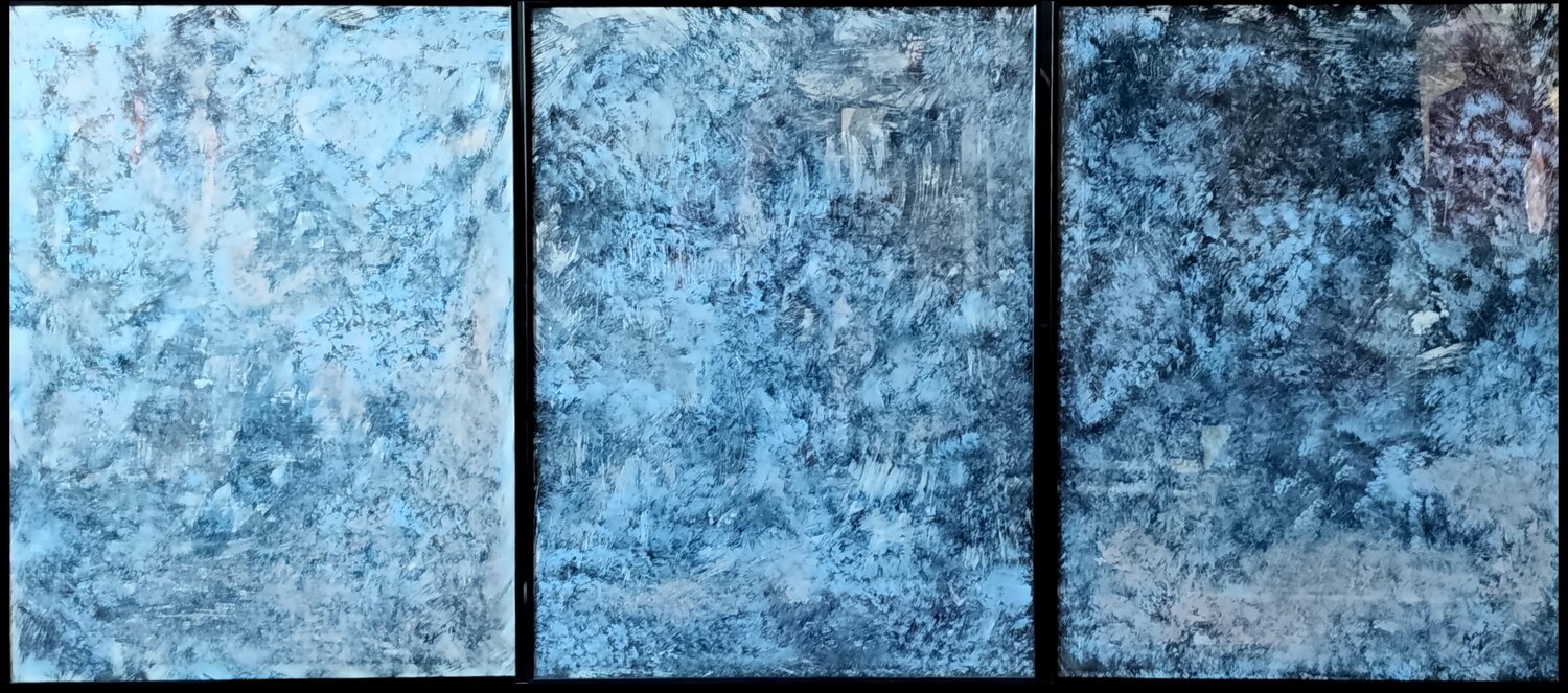Nuit froide, triptyque Erwin STEINBACH Original painting for sale