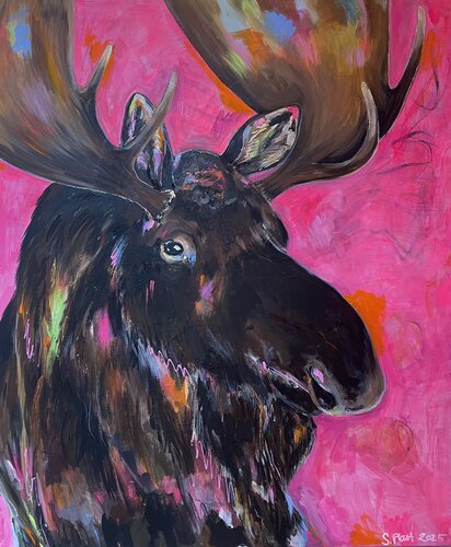 Alfons - Elch by Simone Platt, Painting for Sale on Select