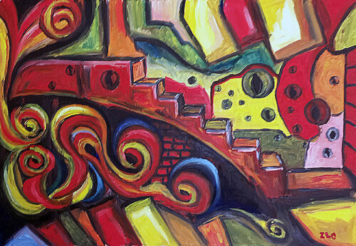 La escalera by Lamar Fría, Painting for Sale on Select