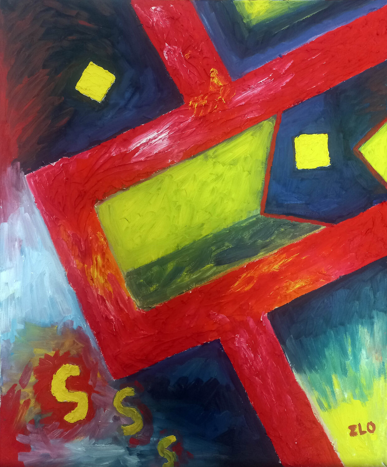 Calles curvadas Lamar Fría Original painting for sale