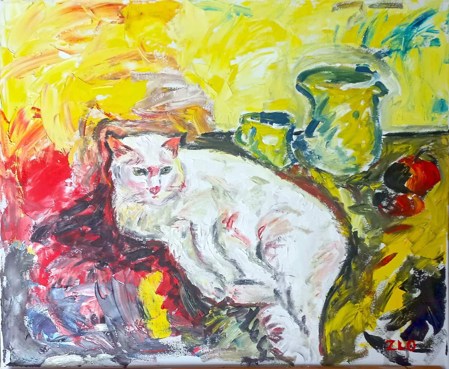 La gata Lamar Fría Original painting for sale