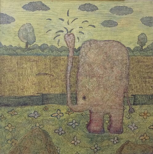 Bathing one morning by Arttake Studio, Painting for Sale on Select