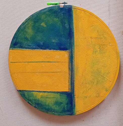 Yellow and Blue by Arttake Studio, Painting for Sale on Select