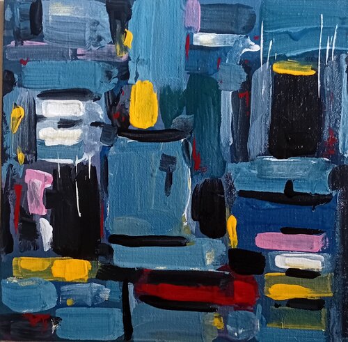 Yellow and pich by Arttake Studio, Painting for Sale on Select