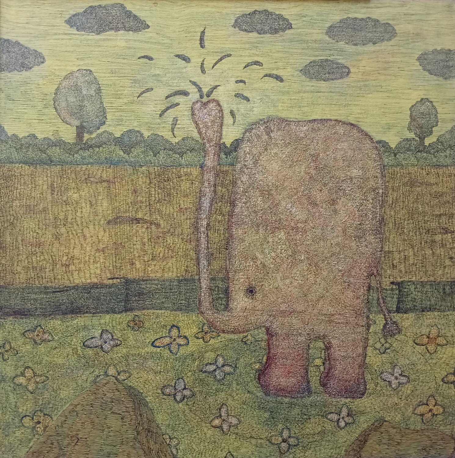 Bathing one morning Arttake Studio Original painting for sale