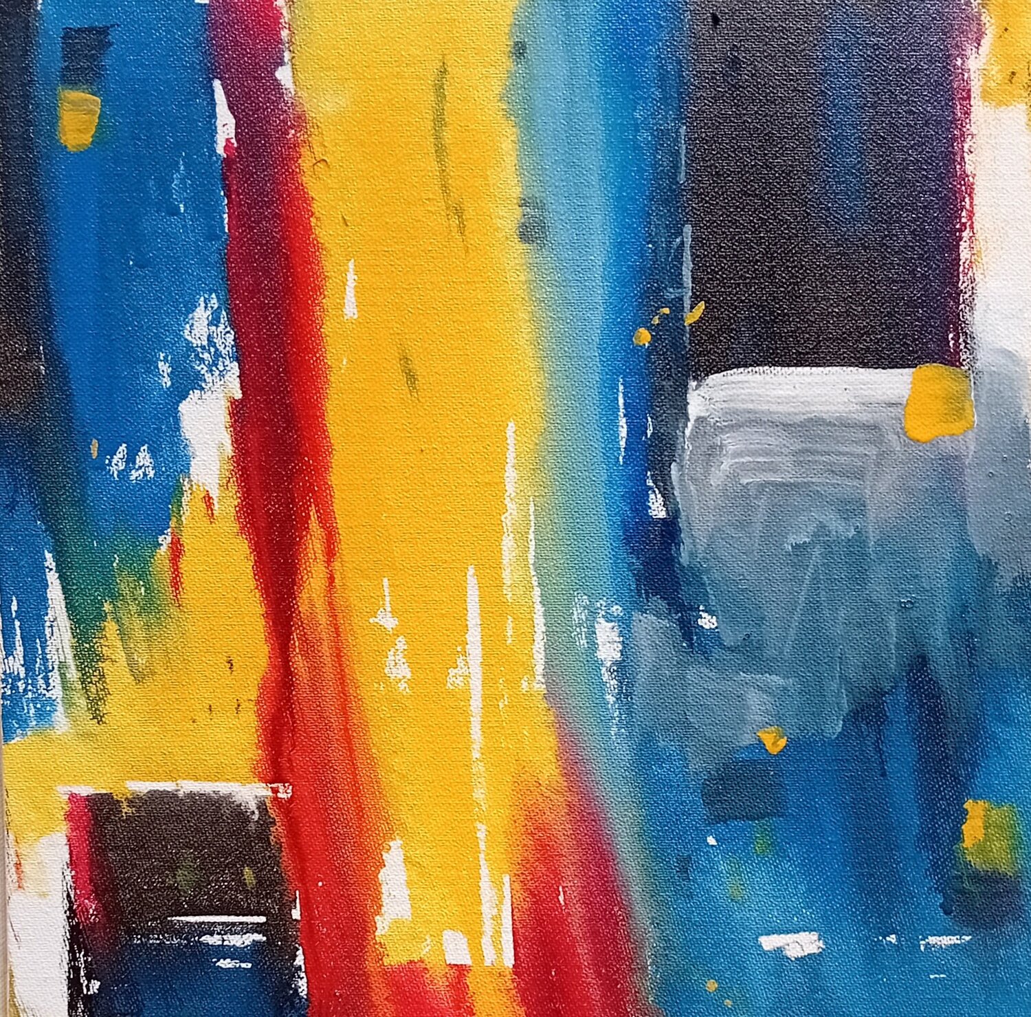 BLue and Yellow Arttake Studio Original painting for sale