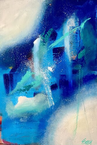 Kind of blue by Mariana Eiras, Painting for Sale on Select