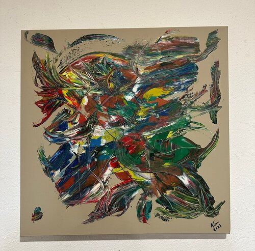 Pelea de Gallos by Nano Ramos, Painting for Sale on Select