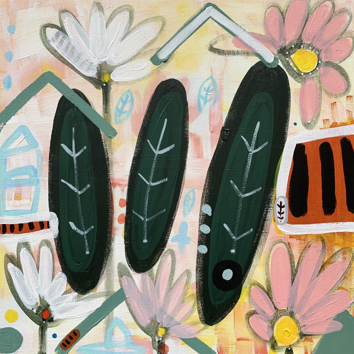TIGERS, WOODS AND SOMETHING NEW Aline Zentsch Original painting for sale