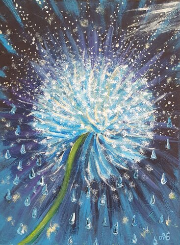 Dandelion in the Rein. by Galyna Antonenko, Painting for Sale on Select