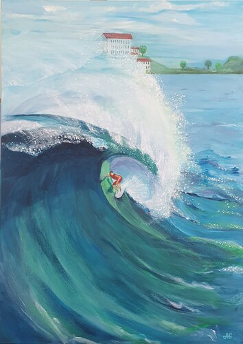 Conquering the Waves. by Galyna Antonenko, Painting for Sale on Select