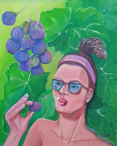 Fig, Sun and Me.. by Galyna Antonenko, Painting for Sale on Select