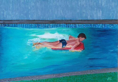 I will conquer the Wave. Evening training. by Galyna Antonenko, Painting for Sale on Select