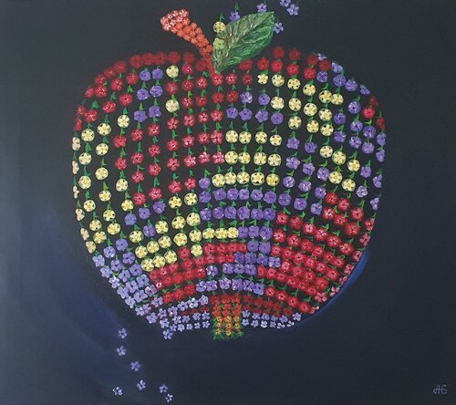 Quantum Apple. Observer Effect. by Galyna Antonenko, Painting for Sale on Select