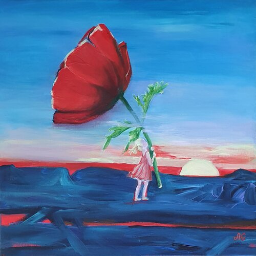 The Girl Carrying a Dream. by Galyna Antonenko, Painting for Sale on Select