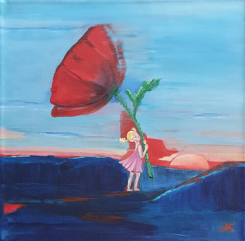 The Girl Carrying a Dream. von Galyna Antonenko, Malerei kaufen auf Select